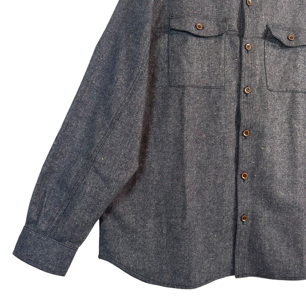 Columbia Sage Butte Long Sleeve Shirt Jacket Shacket Mens XXL Blue Confetti Wool - Picture 3 of 12